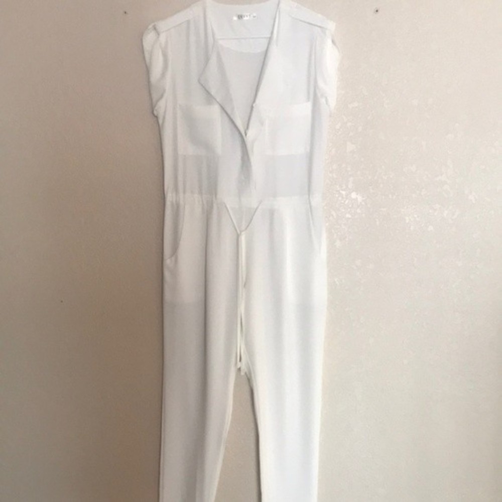 Cream Utility Jumpsuit